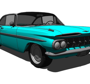 超精细汽车模型 雪佛兰 1959 chevy hard top_SU2015